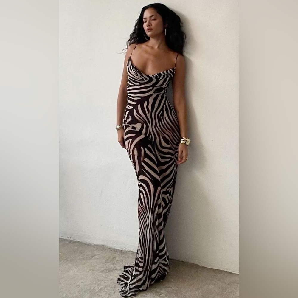 Rat & Boa Majel Maxi Dress Zebra NWT - Picture 2 of 12